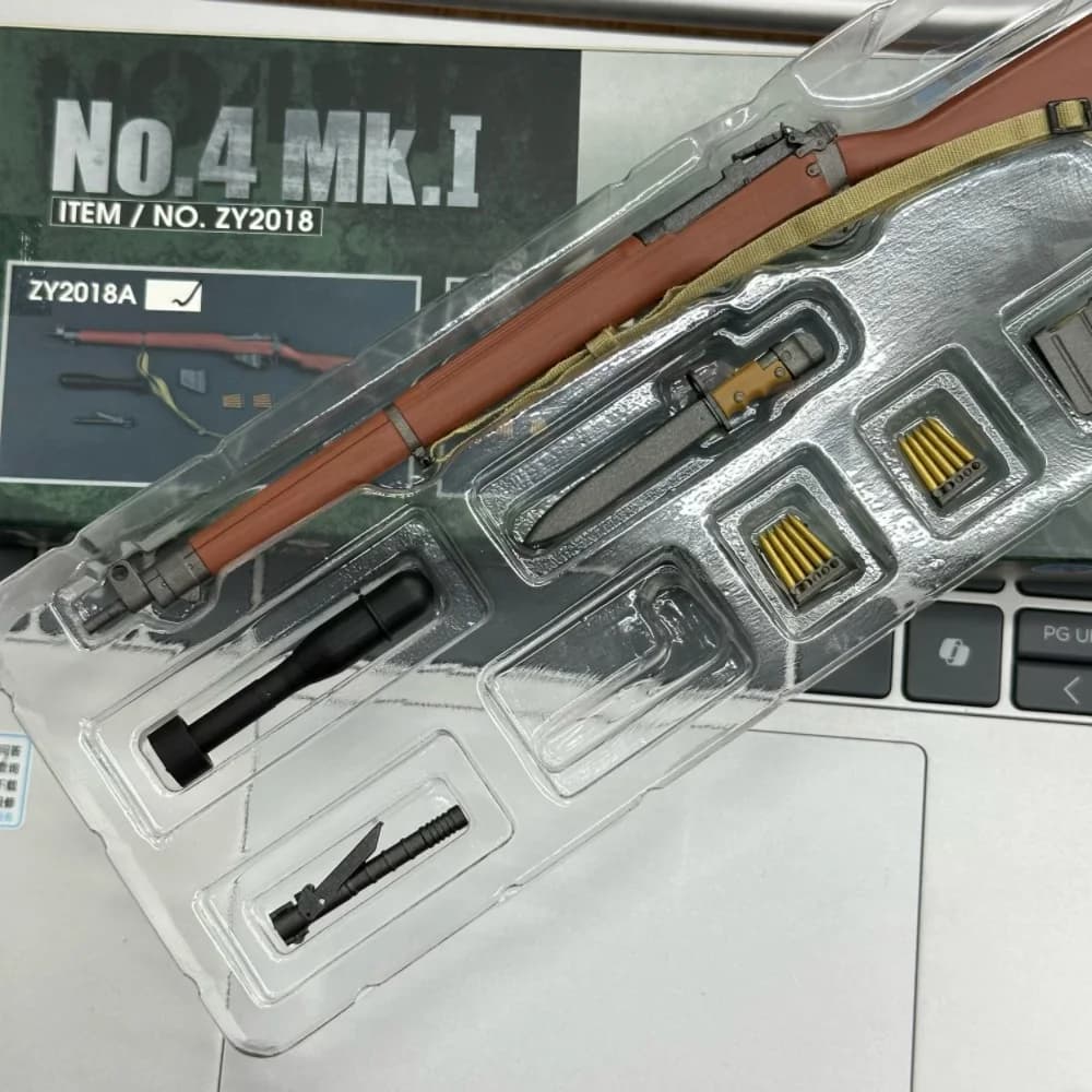 ZY2018A 1/6 Scale WWII British Lee-Enfield No.4 Mk1 Rifle Model Kit for 12" Action Figures Highly Detailed Collectible