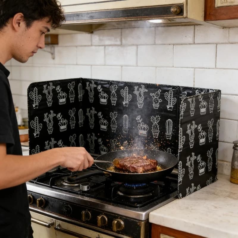 2 Pezzi Protezione Anti-Schizzi Olio, Schermo Resistente al Calore per Padelle, Fornelli a Gas e a Induzione, Utensile da Cucina