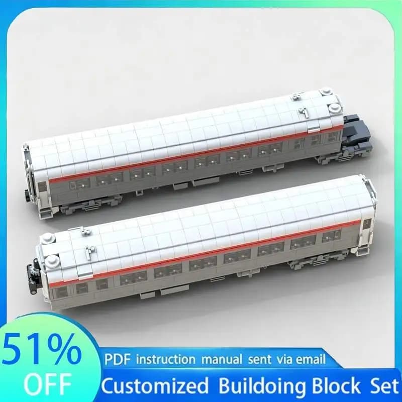 1689PCS Southern Pacific Articulated Chair Car Train MOC Model Building Blocks DIY Assembly Toy Creative Collection Display Gift
