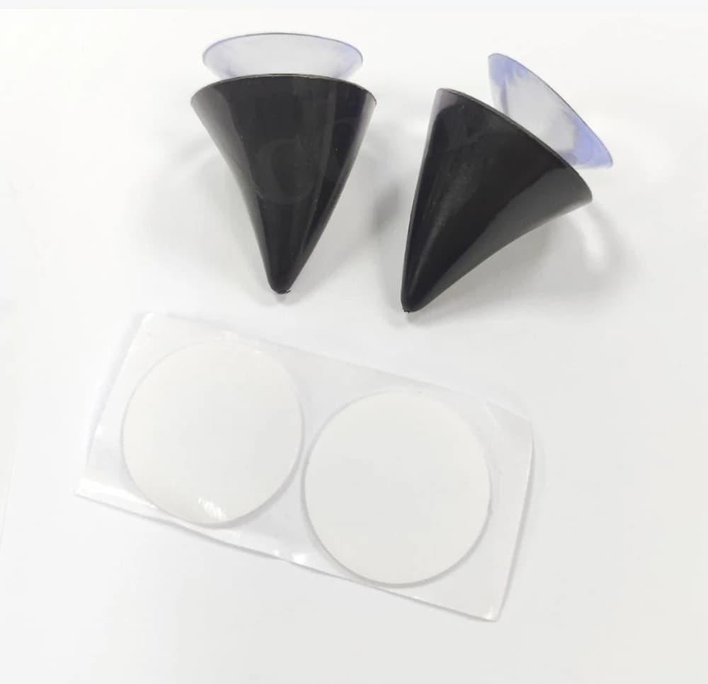 2 Pezzi Corna da Diavolo per Casco Moto e Auto, Decorazione per Casco Integrale da Motocross Off-Road, Accessorio per Copricapo Auto con Ventosa, Styling Auto