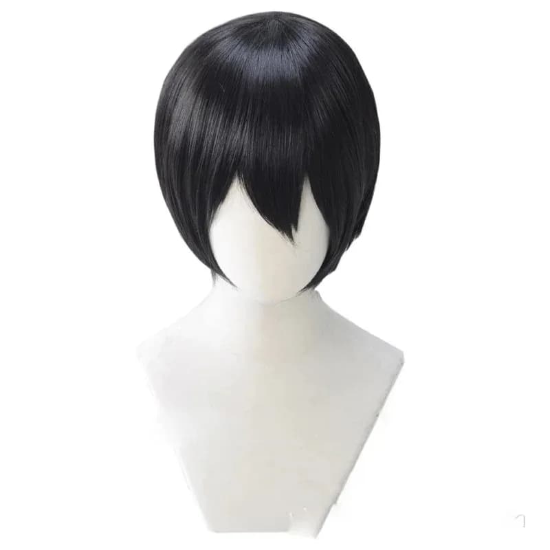 Free Iwatobi Swim Club Nanase Haruka Cosplay Short Straight Black Wigs Bangs For Party Synthetic Hair Wig Cap NM33