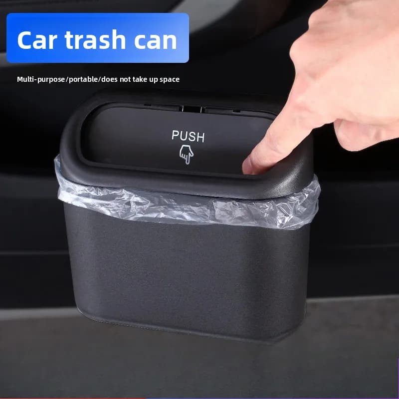 1 pz. Cestino Portatile Mini da Appendere per Auto, Contenitore Rifiuti con Coperchio per Auto, Ufficio, Casa, Accessori per Contenitori Auto