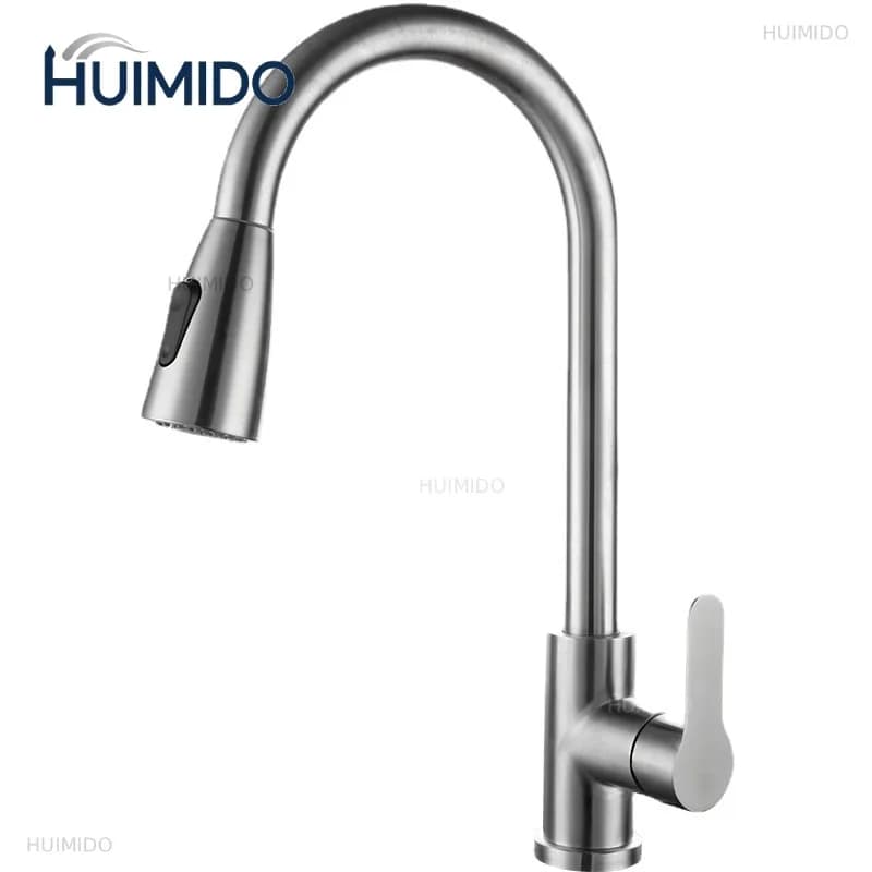 Kitchen Faucets Copper Stainless Steel Pull Out Spout Brass Mixer Taps Hot Cold Water Accessories Stream Sprayer Head