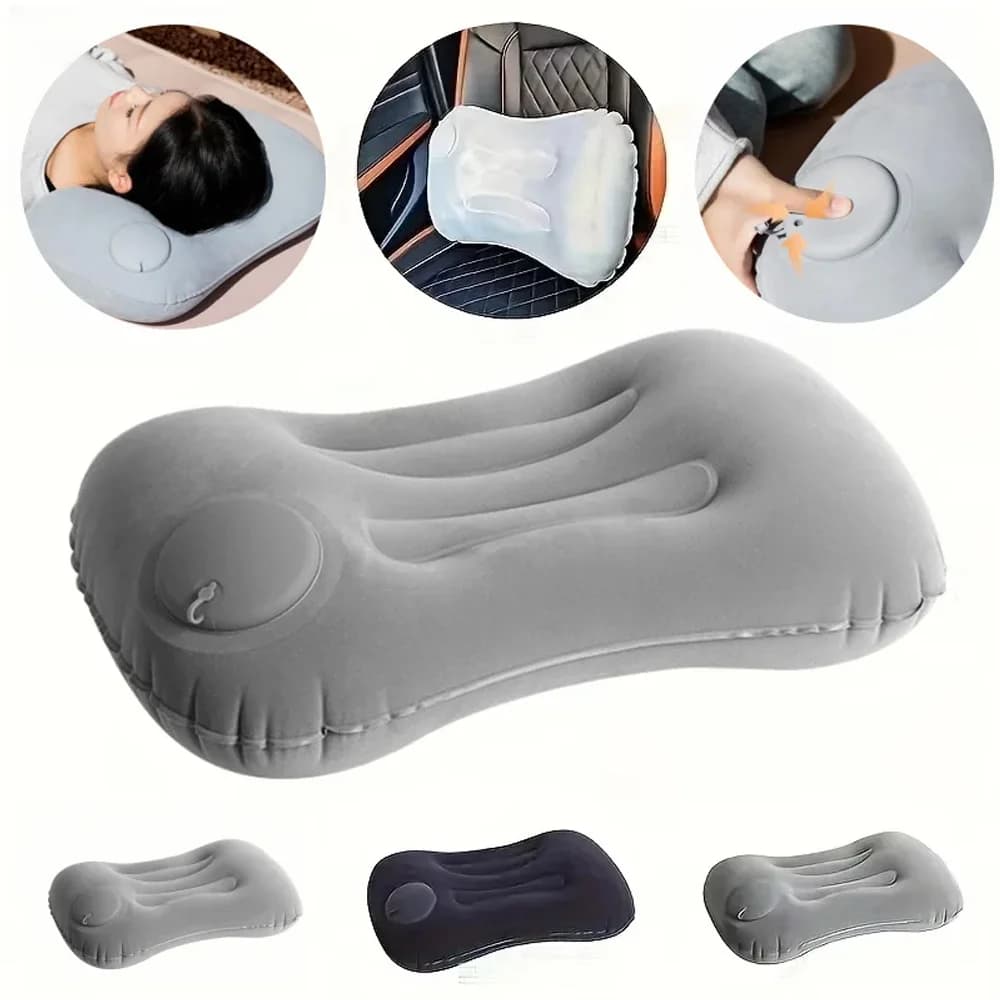 Cuscino Gonfiabile Portatile e Confortevole, Cuscino da Campeggio, Cuscino da Piscina, Cuscino Ultra Morbido per Auto per Supporto Collo e Lombare