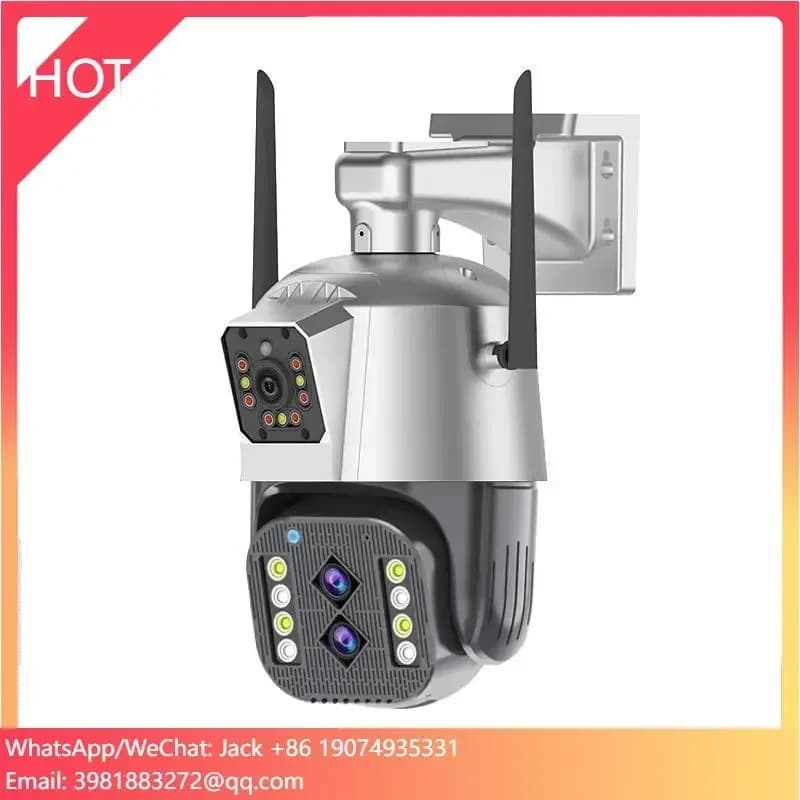Telecamera PTZ 4G CCTV con Doppia Lente, Tracciamento Umano, Alimentazione Solare, Slot per Scheda SIM 4G LTE, Zoom 10X, 4K 4MP per Esterni