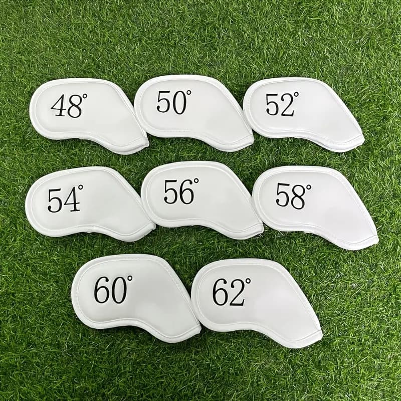 8 coperture antipolvere per testa di mazze da golf - materiale PU resistente, design digitale di grandi dimensioni, accessori da golf