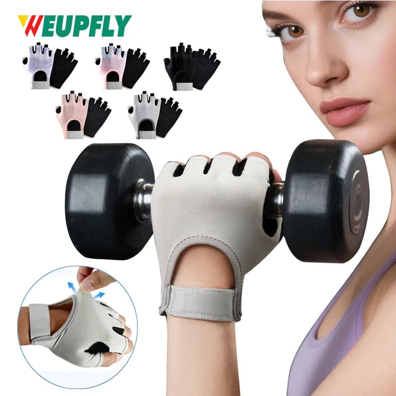 1Pair Workout Gloves for Women & Men,Anti-Slip Fingerless Gloves for Weightlifting,Mens Workout Gloves Gym Gloves Fitness Gloves