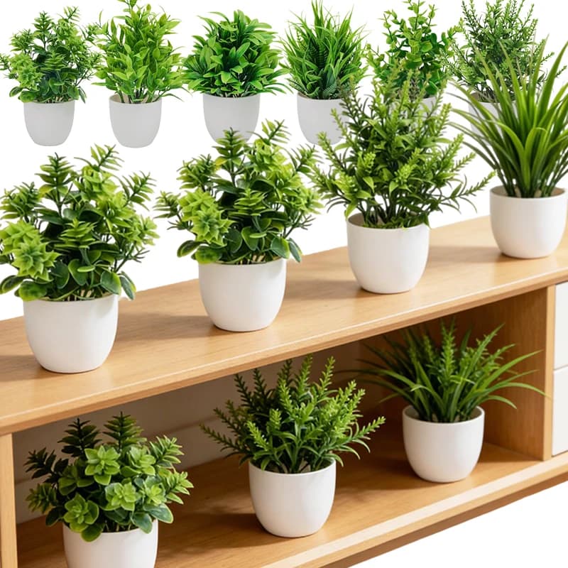Mini Piante Artificiali Bonsai, Piante Simulate Carine in Vaso, Decorazioni Paesaggistiche da Tavolo, Piante Finte in Vaso, Ornamenti da Tavolo per la Stanza