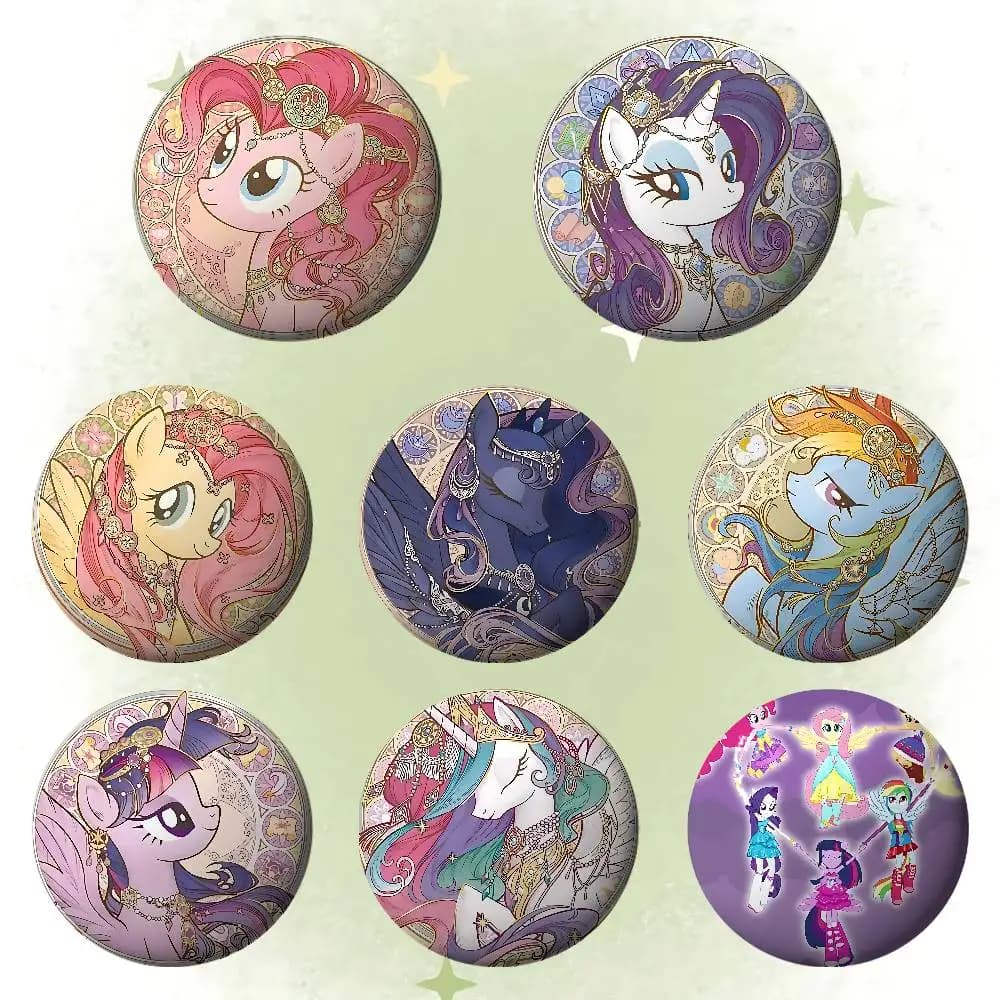 Cartoon M-My L-Little P-Ponys Badge Pins For Friend, Backpack, Clothing, Collectible Accessories, Jewelry Gift