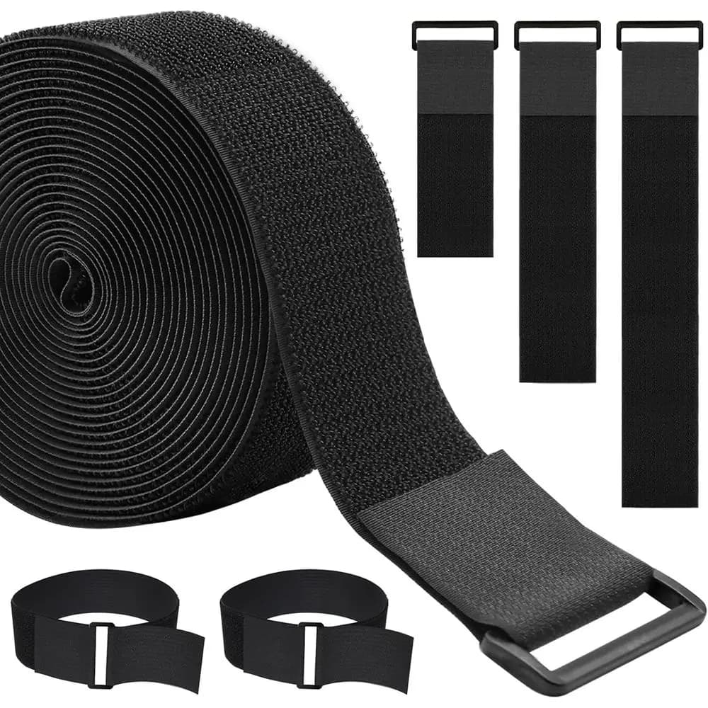 Cinghie per cavi resistenti 1,5 x 32 con 40 fibbie, chiusura a strappo nera, riutilizzabili per la gestione e l'organizzazione dei cavi