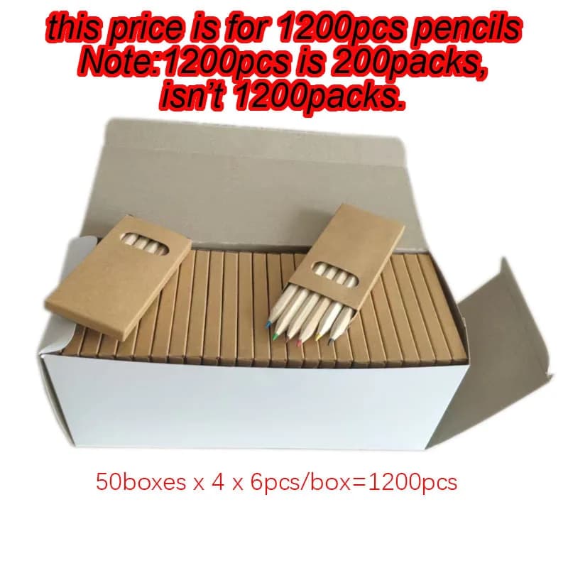 3.5inches (6pcs/pack) Mini Colored Pencil Kawaii Kids Small Draw Pen Cute Wooden Pencil Set For School Supplies Gift