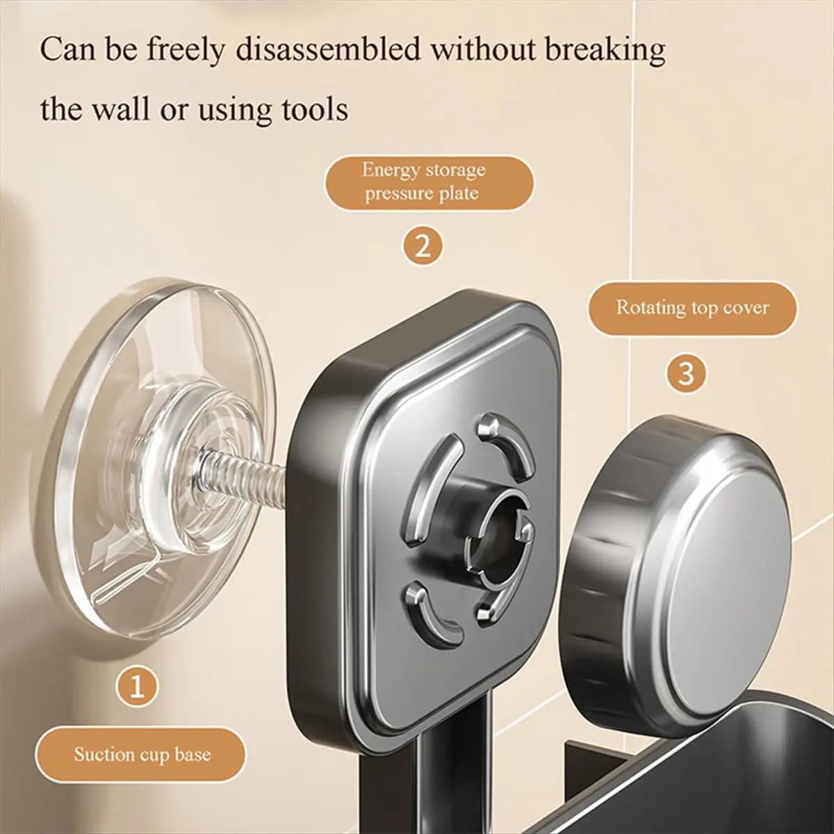 Set porta scopino per WC, detergente per bagno senza trapano, design ad angolo a parete, slot di ventilazione, base per bagno