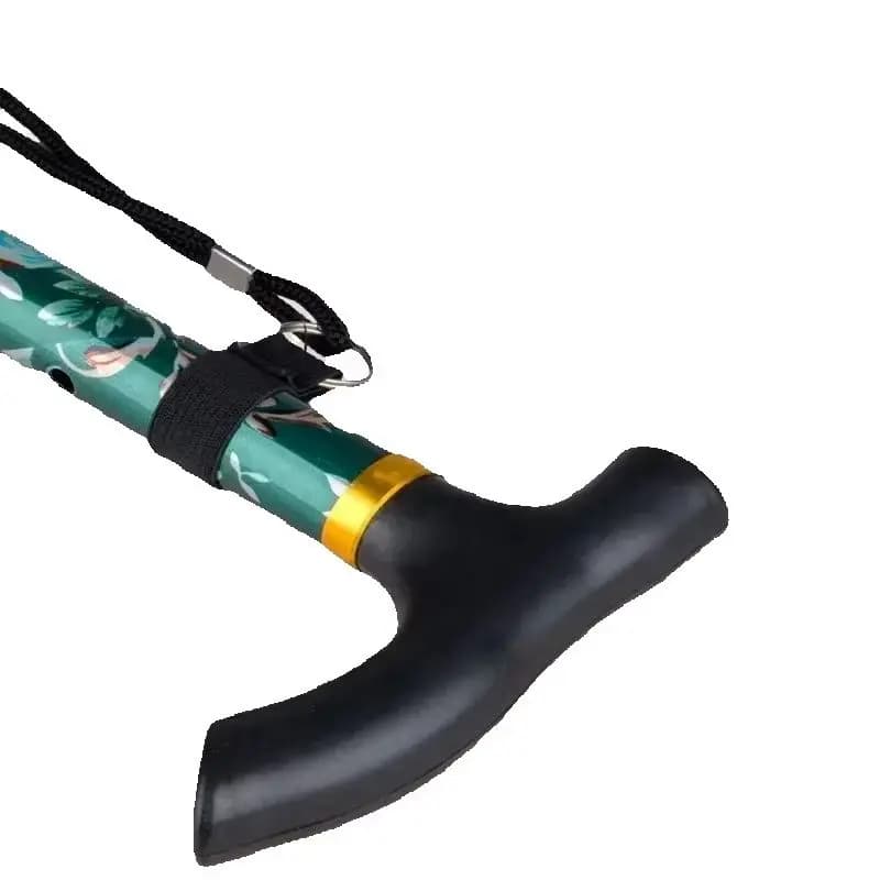 Unisex Telescopic Hiking Camping Mountaineering Poles Walking Stick Trekking Batons Folding Crutches Cane with Print Design