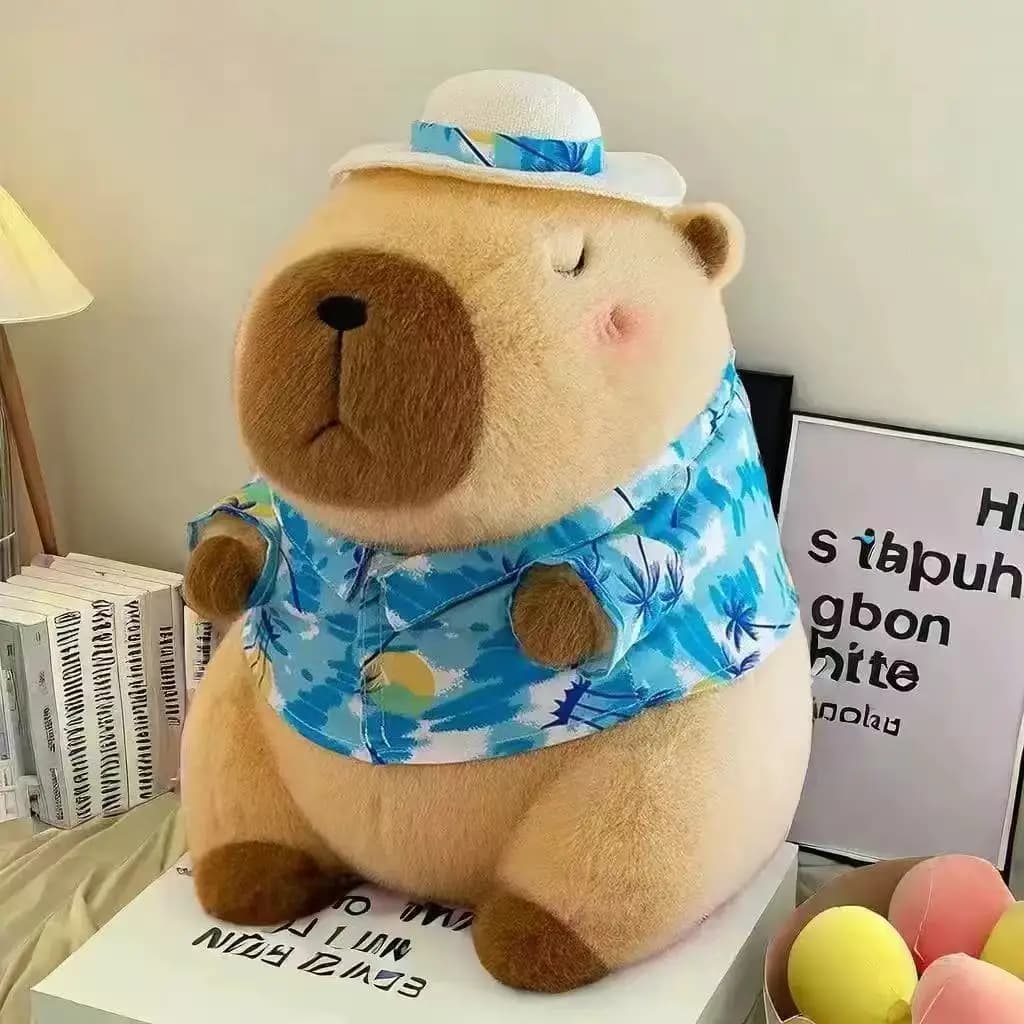 Peluche Capibara 23cm, Giocattolo Morbido Simulato, Bambola Anime Soffice, Regalo di Natale e Ringraziamento