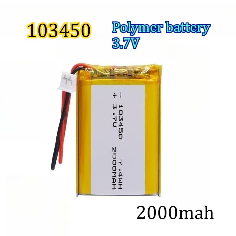 Batteria al Litio Polimero 103450 2000mAh 3.7v per Dispositivi Educativi, Radio WIFI Wireless, Misuratore di Pressione Sanguigna