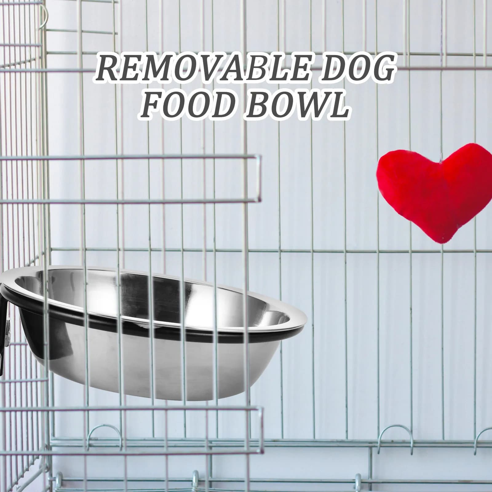 Hanging Pet Food Bowl Stainless Steel Iron Material for Cat Dog Bird Guinea Pig Hamster Parrot - Easy Install Removable