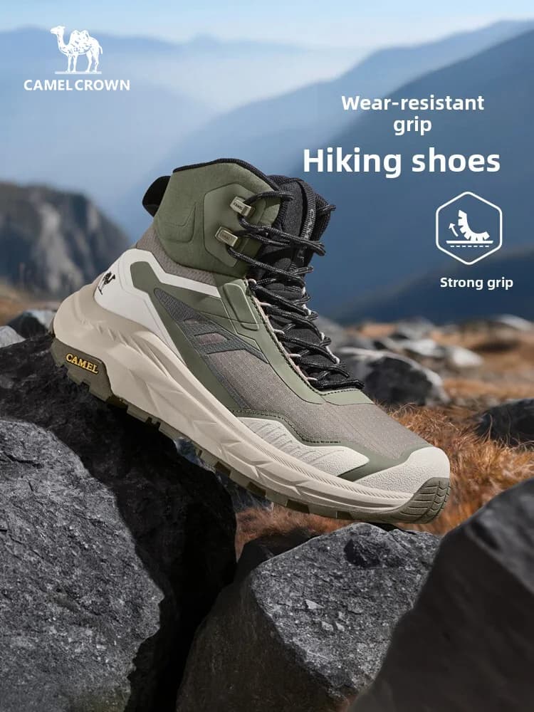 Golden Camel Men High-top Hiking Boots 2026 Outdoor Waterproof Anti Slip EVA Cushioning Wear-Resistant Breathable Climbing Shoes