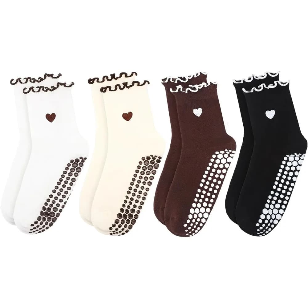 Stylish Yoga Socks with Non-Slip Grips for Women