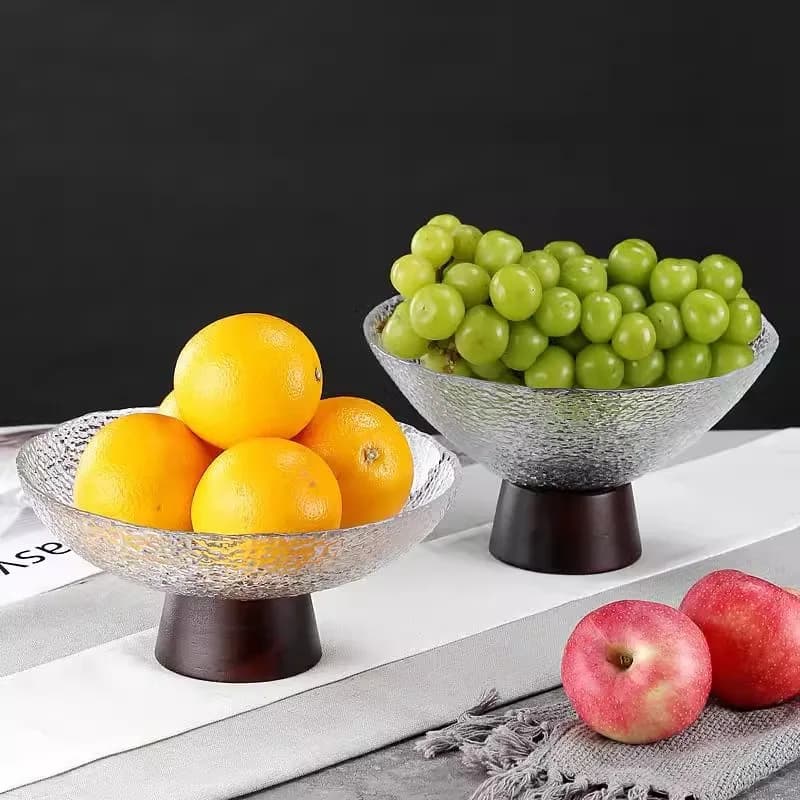 Vassoio per frutta in vetro cristallo con martello creativo, tavolino da salotto per la casa, snack per frutta secca sulla reception