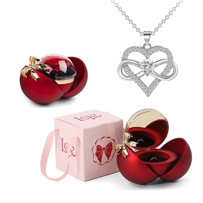 Collana con ciondolo Ti amo con confezione regalo globale Bowknot adatta per gioielli di compleanno e festa della mamma della fidanzata