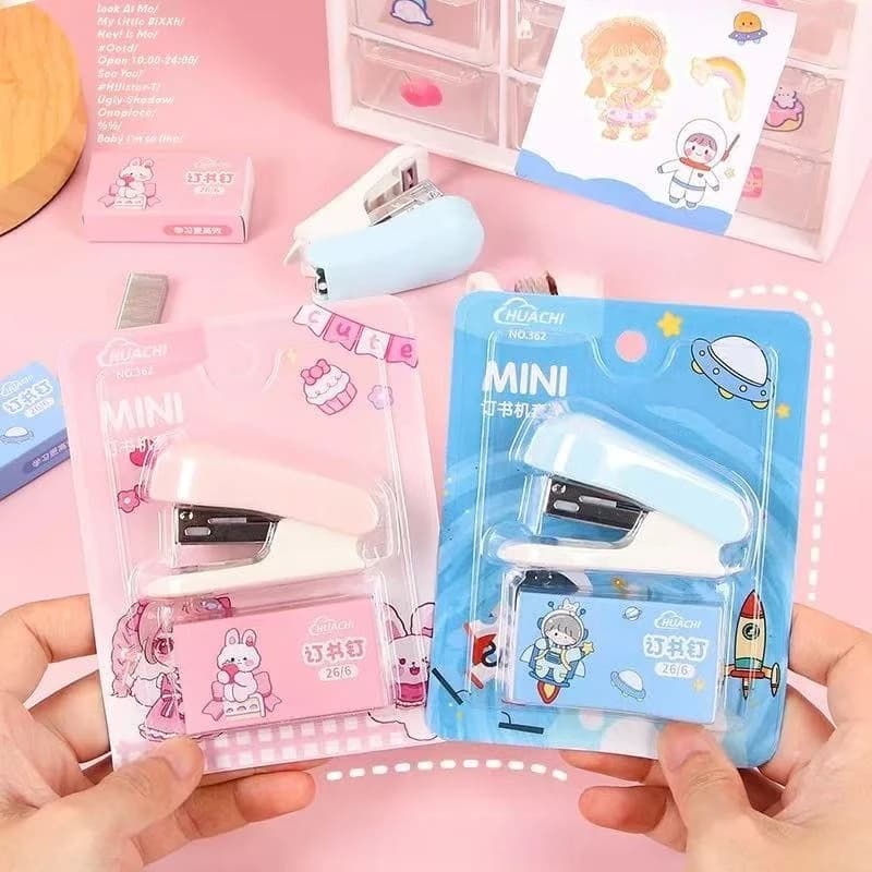 Mini Cucitrice Portatile per Ufficio e Scuola, Macchina per Rilegatura Carta Test, Multifunzionale, Cartoleria Kawaii
