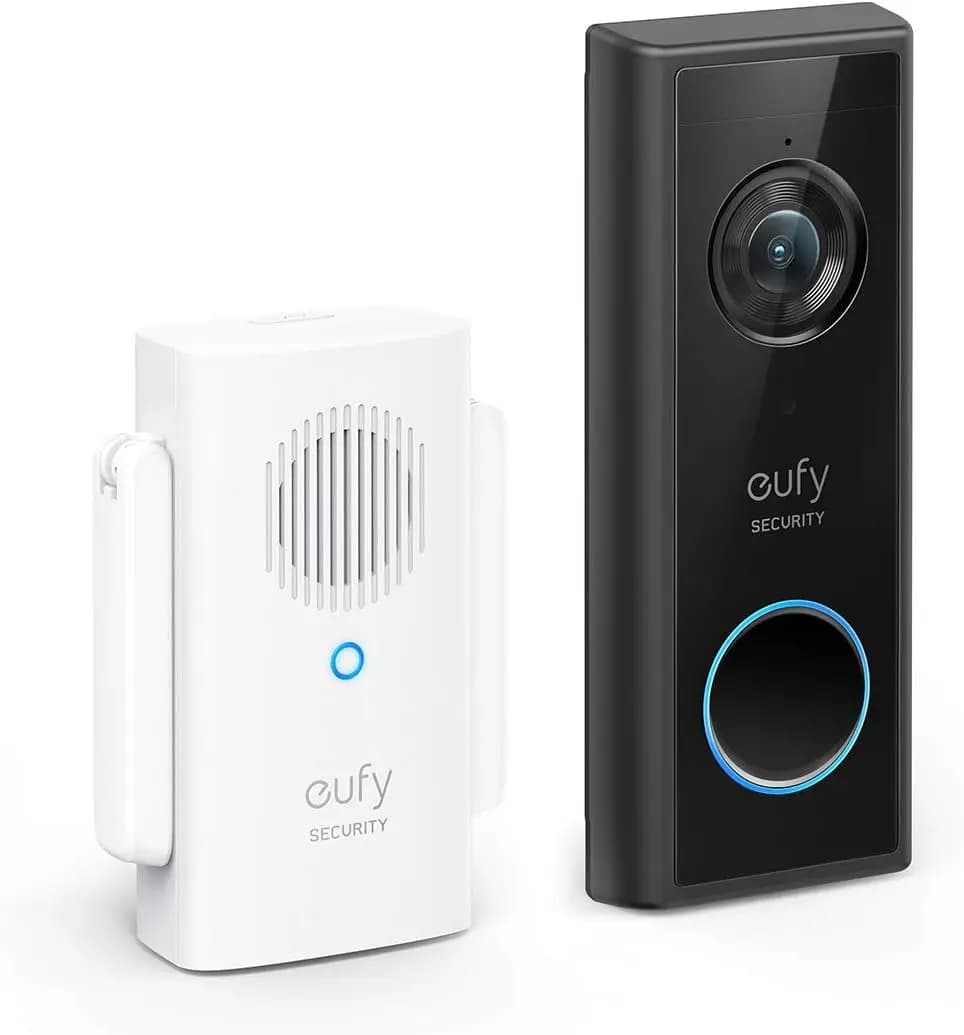 Kit campanello video intelligente senza fili, HD 1080p, rilevamento AI, durata della batteria di 120 giorni, nessuna abbonamento richiesta