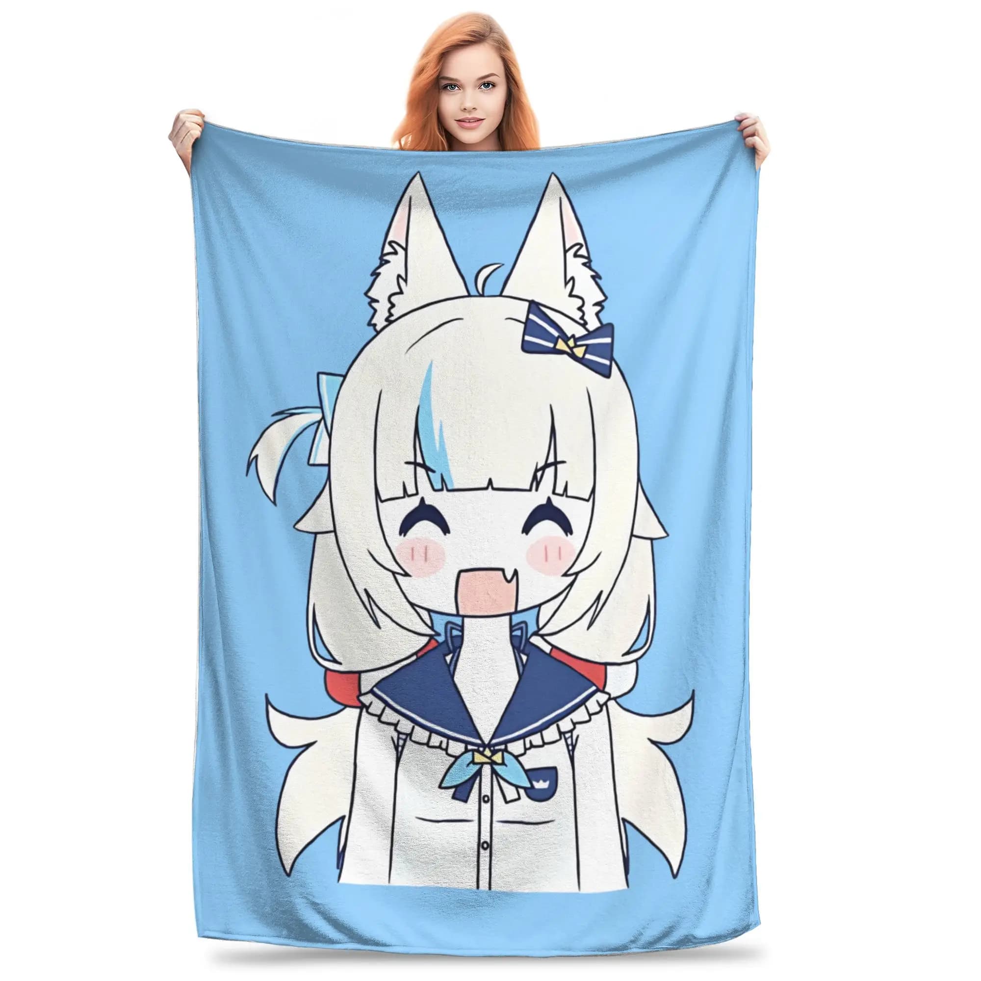Sameko Saba Cute Anime Coperta in velluto morbido coperte per divano auto, copriletto