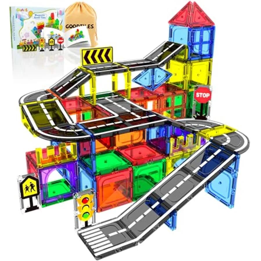 Magnetic Tiles -, Magnetic Building Blocks, Preschool Montori Toys Gift for 3+ Year Old Boys and Girls, Sensory Toys for Aged 3