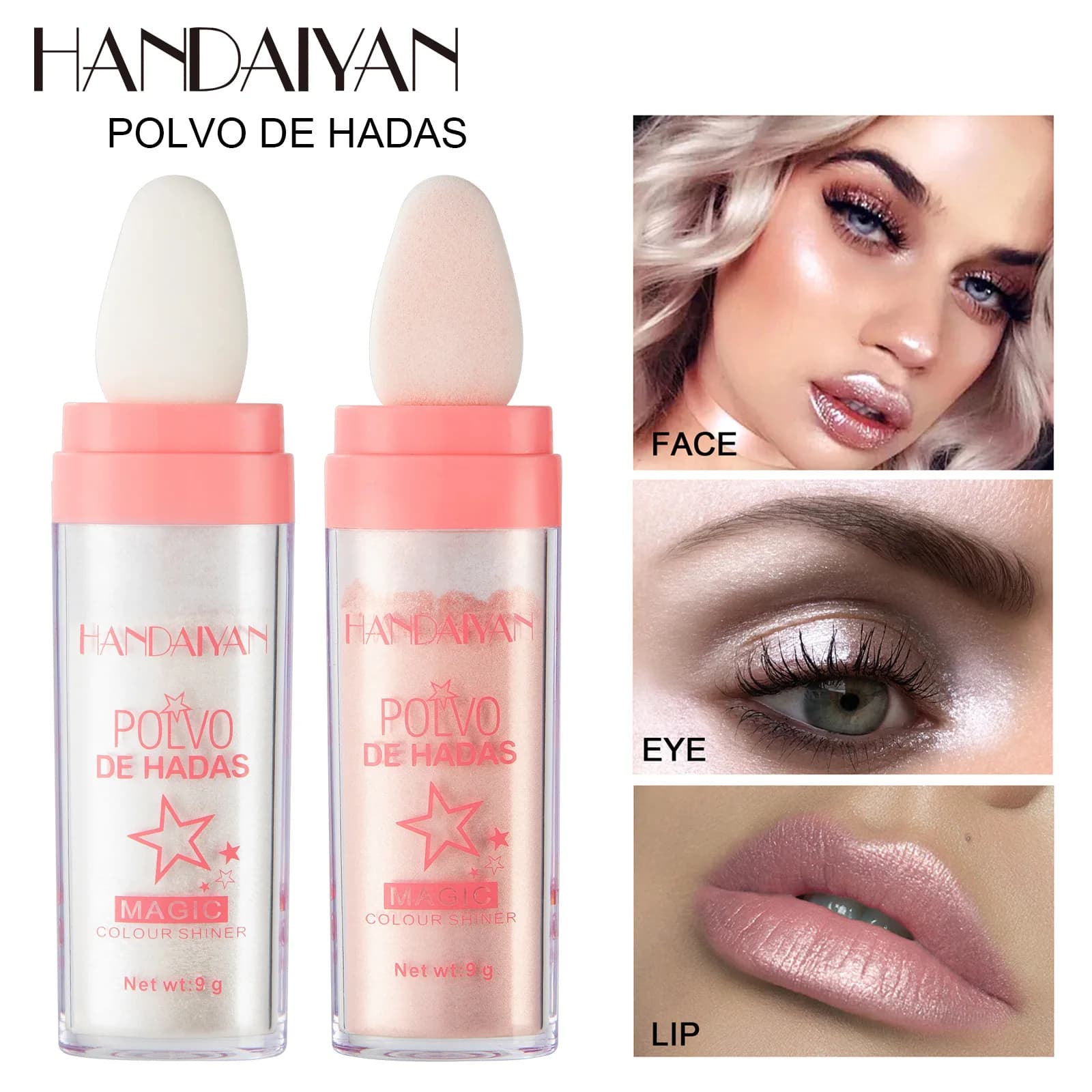 Polvere Illuminante per il Corpo e il Viso, Effetto Naturale Tridimensionale, Stick Illuminante e Fard per Riparazione del Viso