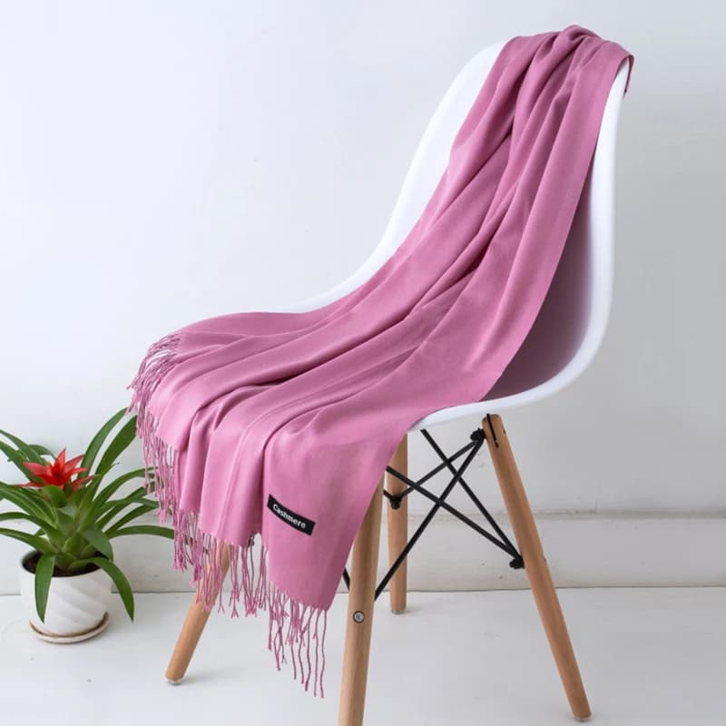 Sciarpa in Cashmere da Donna Desgine Brand, Sciarpe e Scialli Caldi Autunno Inverno 2024, Pashmina da Uomo con Nappe, Foulard Femminile