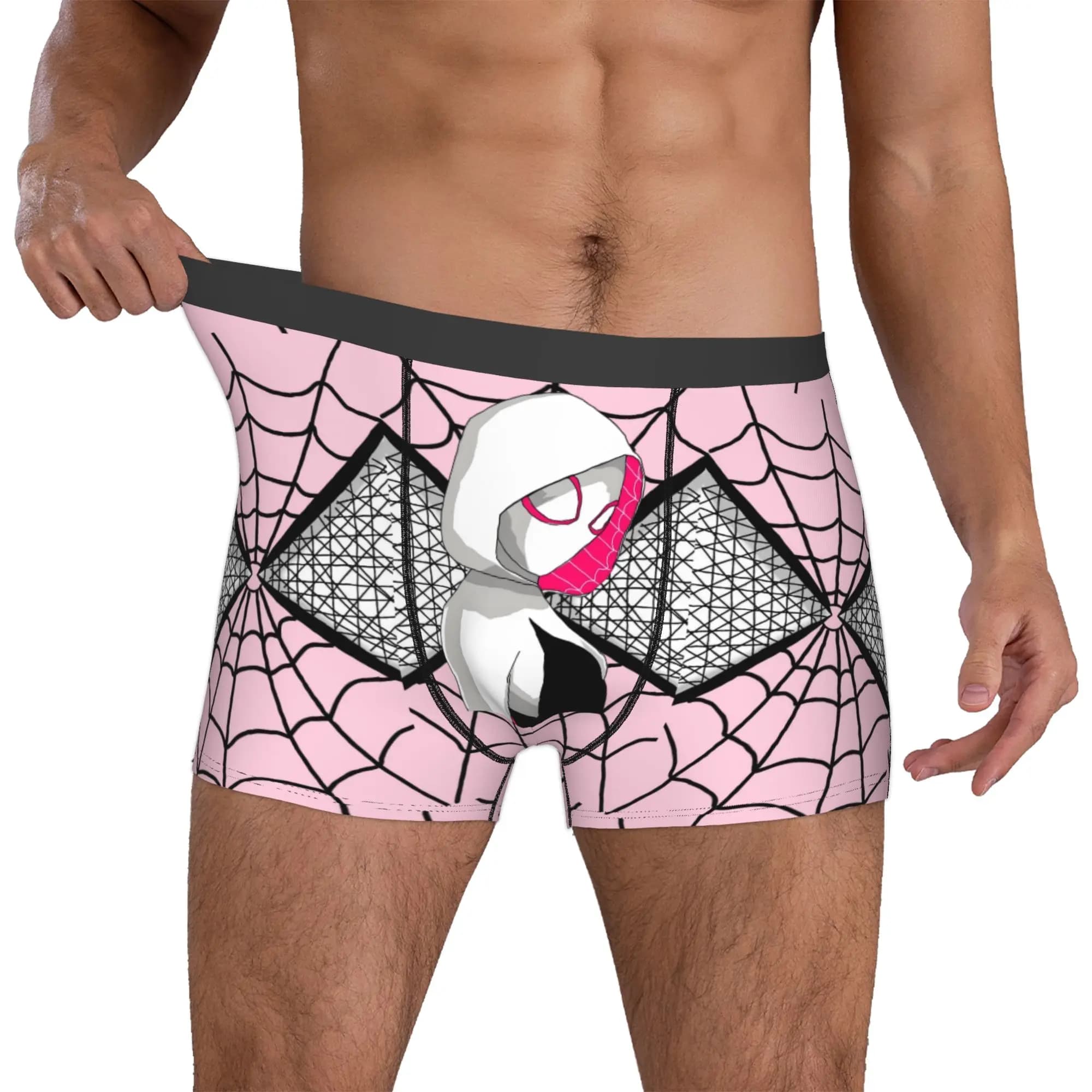 Intimo personalizzato da uomo G-Gwen Stacy S-Spiderman, boxer da supereroe, pantaloncini morbidi, slip, mutande