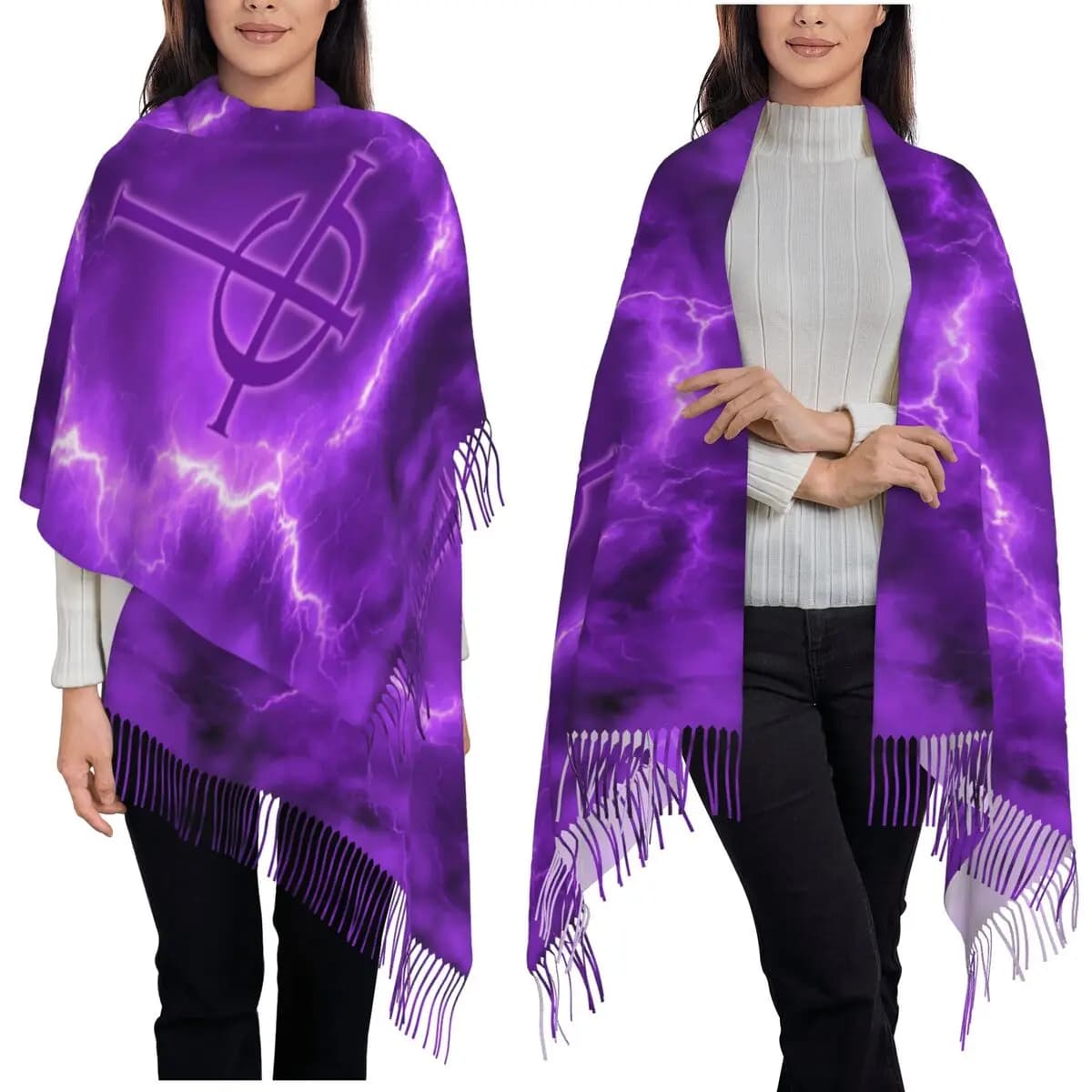 Nuovo Skeleta Album Ghost Band Sciarpa Sciarpe con nappe per donna Scialli e stole morbidi e caldi Scialle lungo autunno inverno