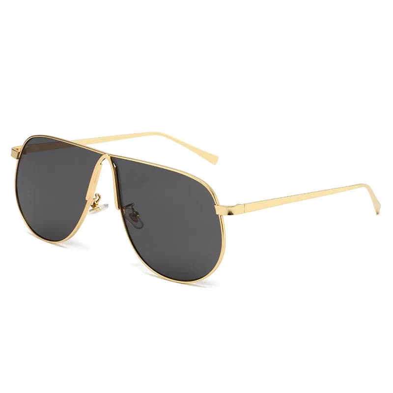 New sunglasses with metal frame, high-end and elegant aviator sunglasses, perfect for street style and offering UV protection.