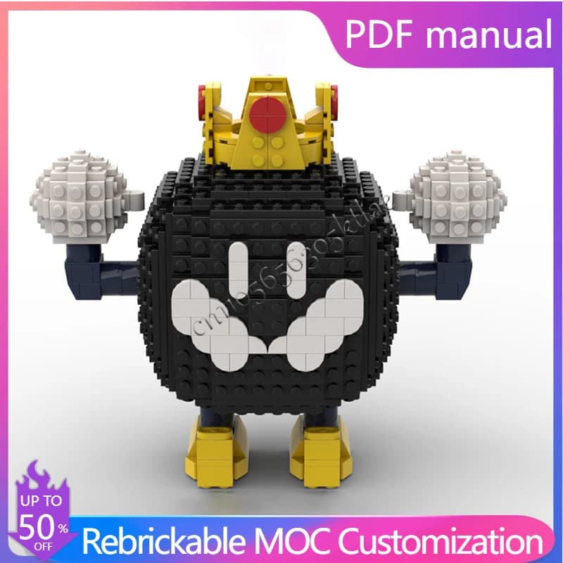 476 PCS Exquisite Black Ball Shaped Robot Figure Model Custom Building Block Creative Assembly Toy Kid Christmas Surprise Gifts