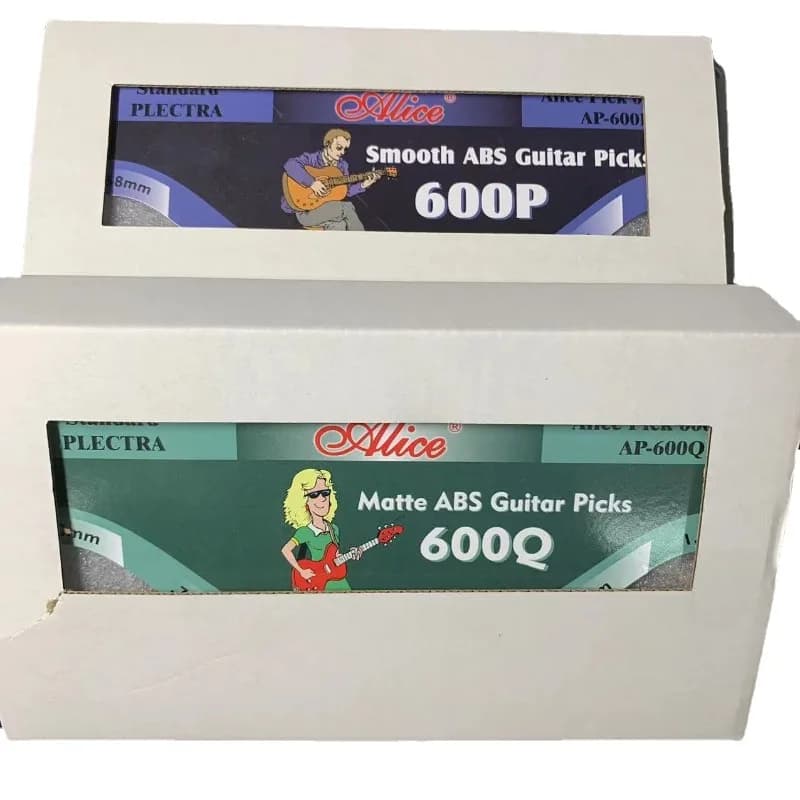 Plettri per chitarra in scatola Alice AP-600P/Q 600 pezzi/Pettri per chitarra luminosi opachi in scatola