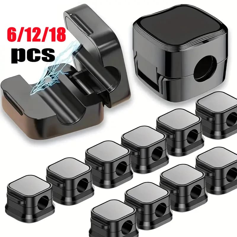 6/12/18 PCS Organizzatore di cavi magnetici Clip Gestione dei cavi Gestore dei cavi Supporto per cavi Avvolgicavo di ricarica Gancio a parete