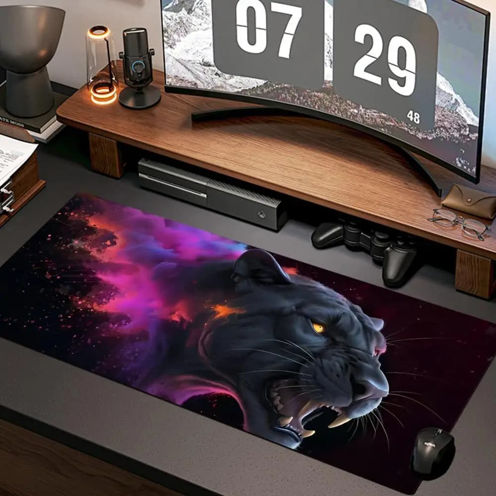Tappetino per mouse Art Panther, nuovo tappetino per computer da casa XXL, tappetini da scrivania in gomma naturale, antiscivolo, accessori da gioco per ufficio.