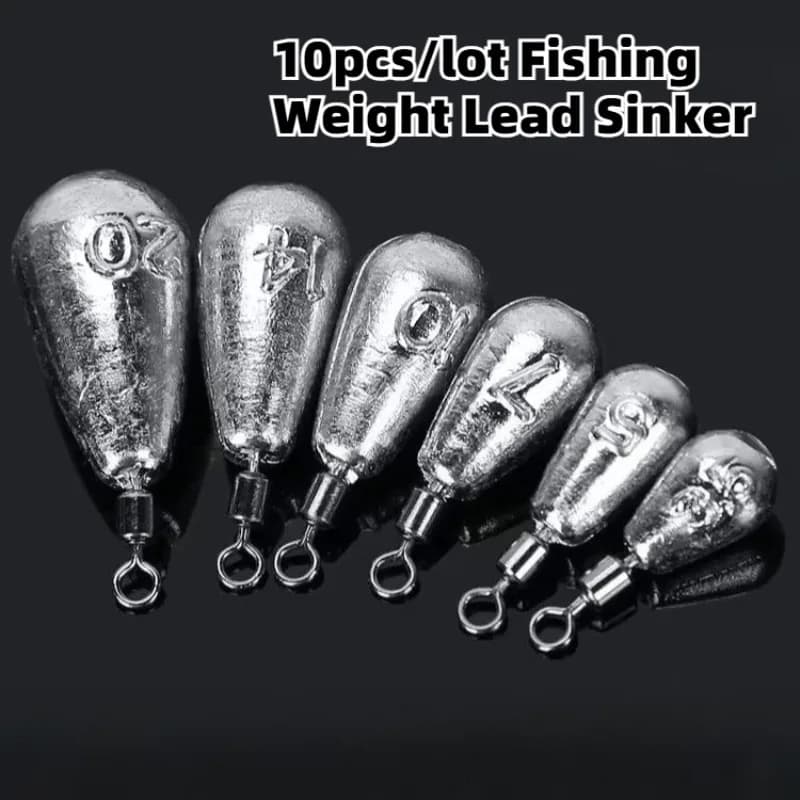 10pcs/lot Fishing Weight Lead Sinker 3.5g 5g 7g 10g 14g 20g Water Drop Weights Fishing Tackle Accessories