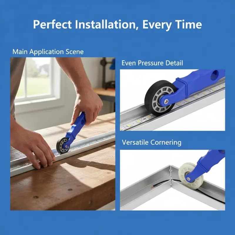 1Pcs ABS Rubber U-Groove Fix Hard Bar Lamp Quick Mount Tools 4-8mm Light Strip Installation Roller LED Strip Light Install Tool