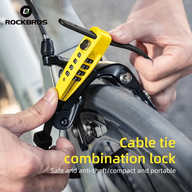 ROCKBROS Bicycle Padlock Electric Vehicle Anti-theft motorcycle helmet lock password for mountain road vehicle Lock belt
