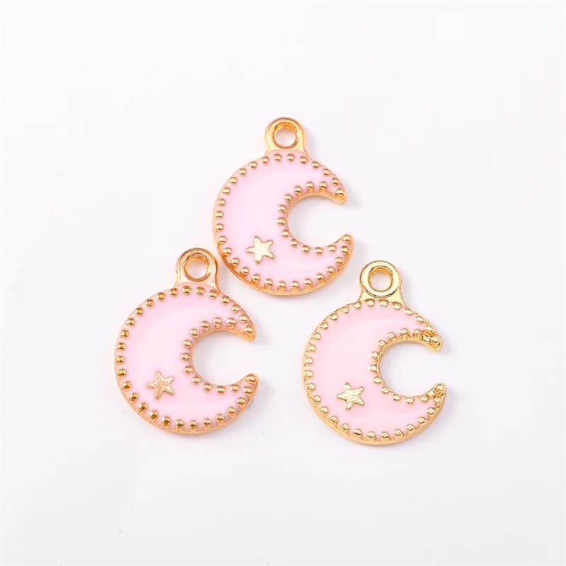 Duarte 20Pcs/Lot Cute Enamel Moon Charms Pendants for Jewelry Making Drop Earrings Necklaces Bracelets DIY Crafts Accessories