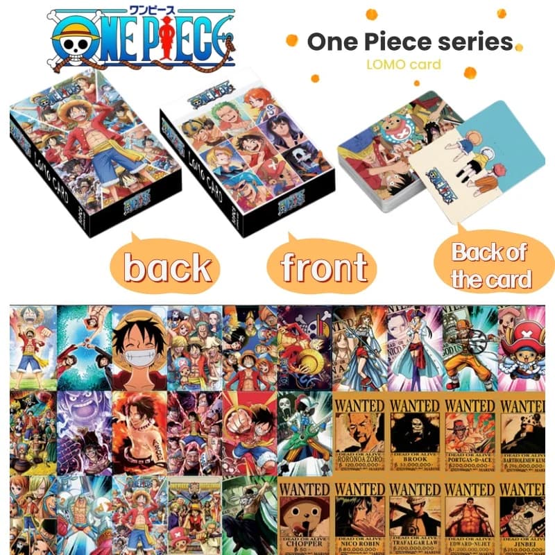 One Piece Series Small Cards LOMO Cards One Piece Cartoon Anime Merchandise Greeting Cards Bookmarks Double-Sided 30 Small Cards