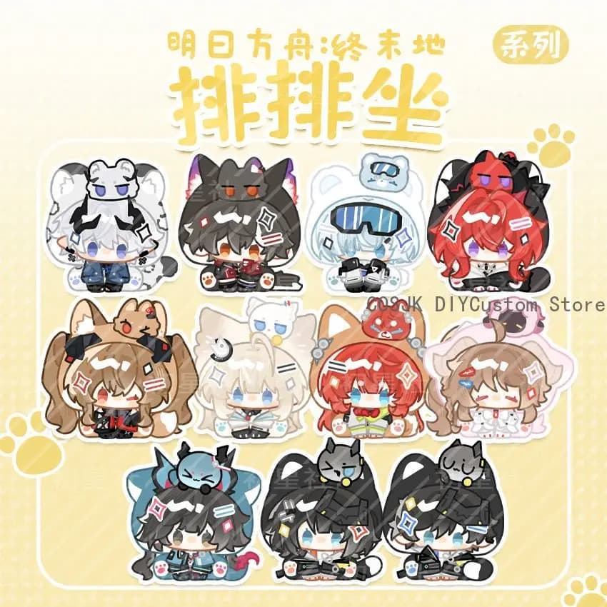 Anime Arknights: Endfield Endmin Perlica Chen Qianyu Laevatain Wulfgard - Bearing Plush, Acrylic Support, Pendant, Keyring, Small Card
