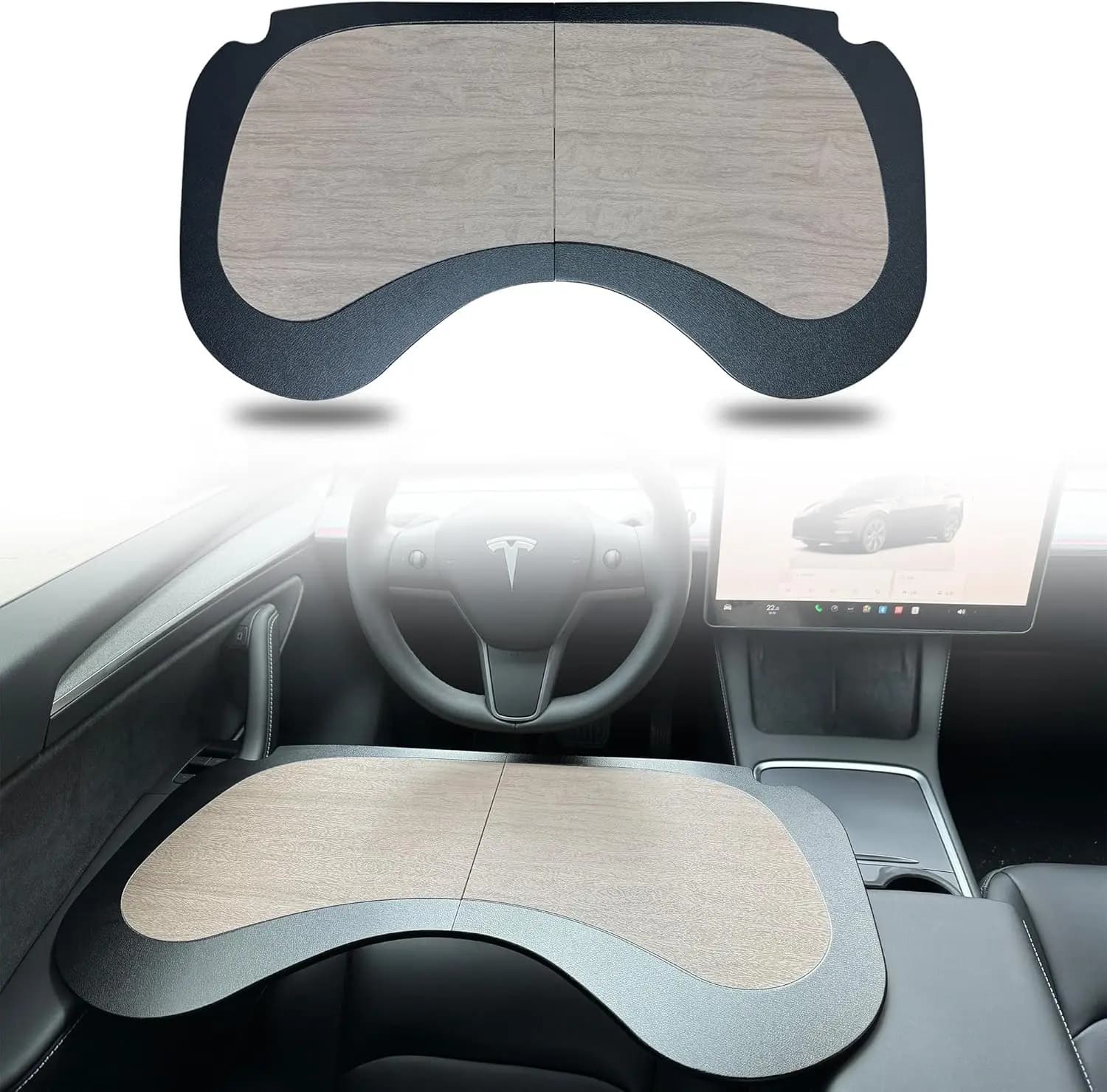 per tavolo per laptop per auto Tesla Model 3 Model Y, vassoio per tavolo da pranzo per auto, vassoio per auto Tesla multiuso pieghevole di grandi dimensioni