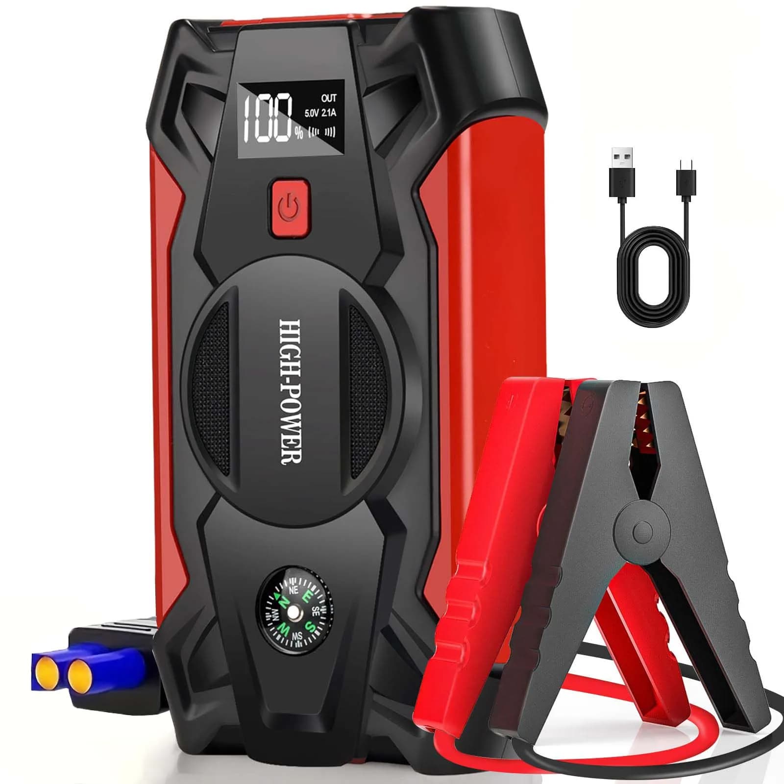 Emergency Starter for Car 4000A, Starter battery (for Gasoline engines up to 8L and Diesel up to 7L), Portable Charger 20000mAh, Power Bank