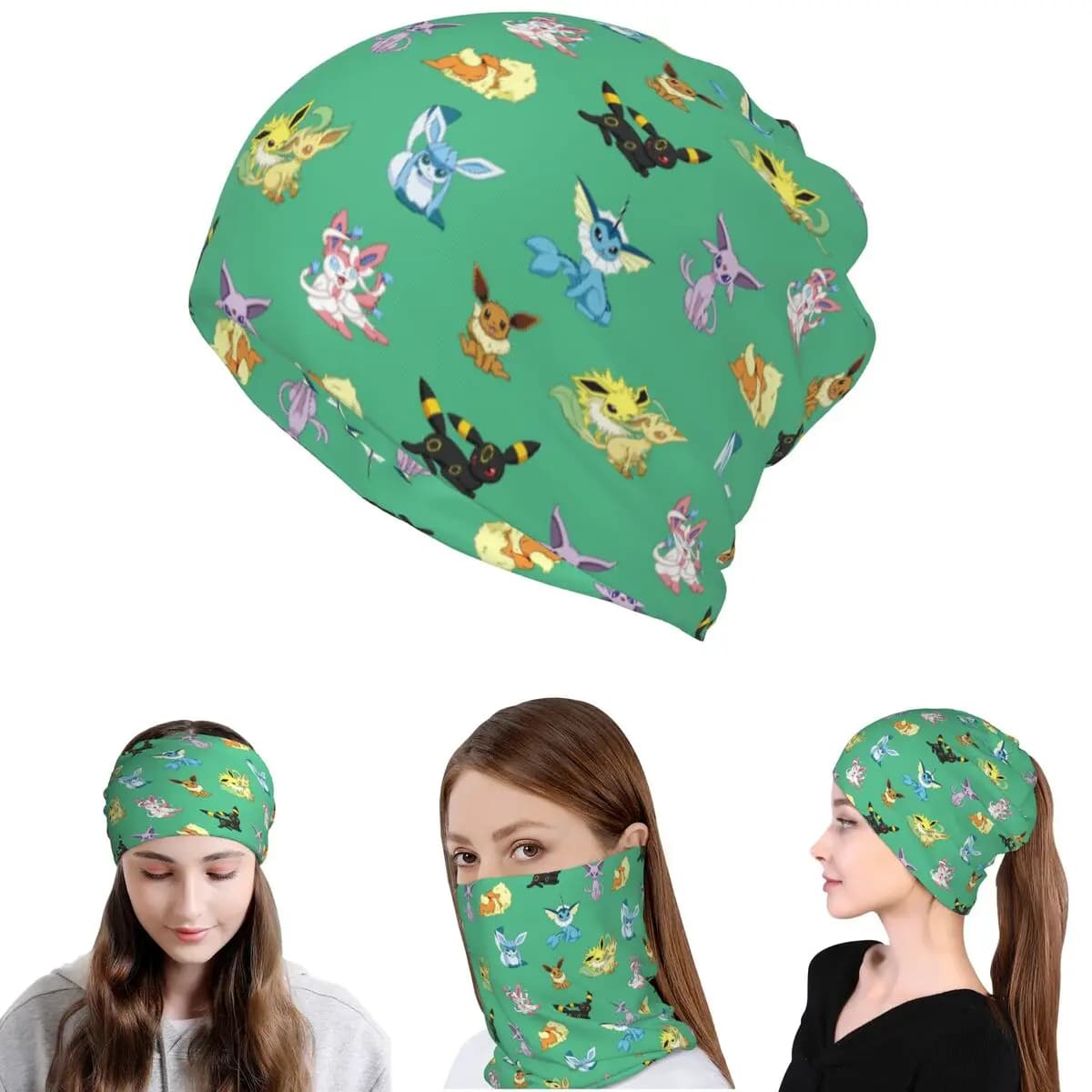 Eeveelutions Tile Bandana Neck Cover Face Scarf Warm Headwear Beanies Hat for Men Women Adult Windproof