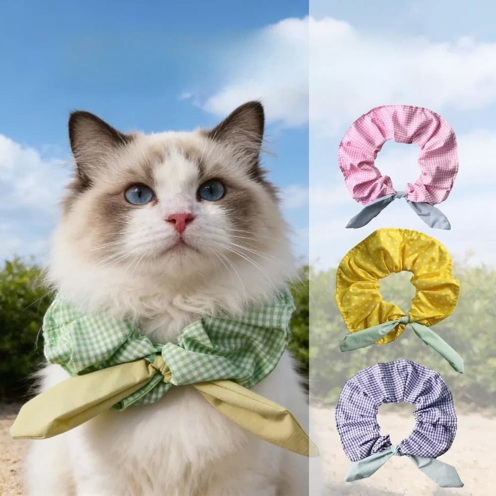 Accessori per Animali Domestici: Sciarpa Regolabile per Gatti, Comodo Collare per Cani con Motivo a Quadri, Elastico Decorativo, Papillon per Gatti, Outfit per le Feste