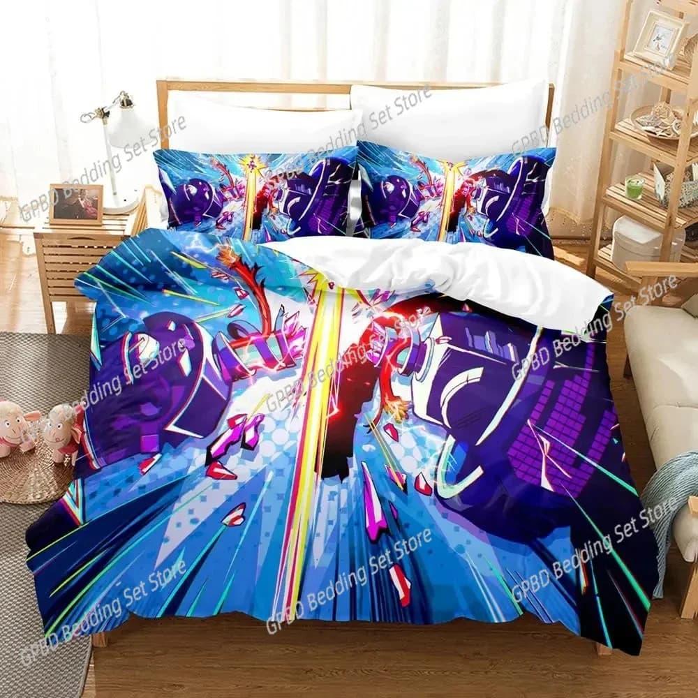 Gioco Anime Hi-Fi Rush Set biancheria da letto Copripiumino Set letto Copripiumino Federa Trapunte King Queen Size Ragazzi Set biancheria da letto per adulti