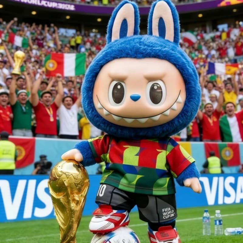 Nuova Serie Labubu X Football Cup di Popmart, Edizione Limitata, Labubu Big Child Blind Box, Giocattolo da Collezione da Scrivania, Regali Carini