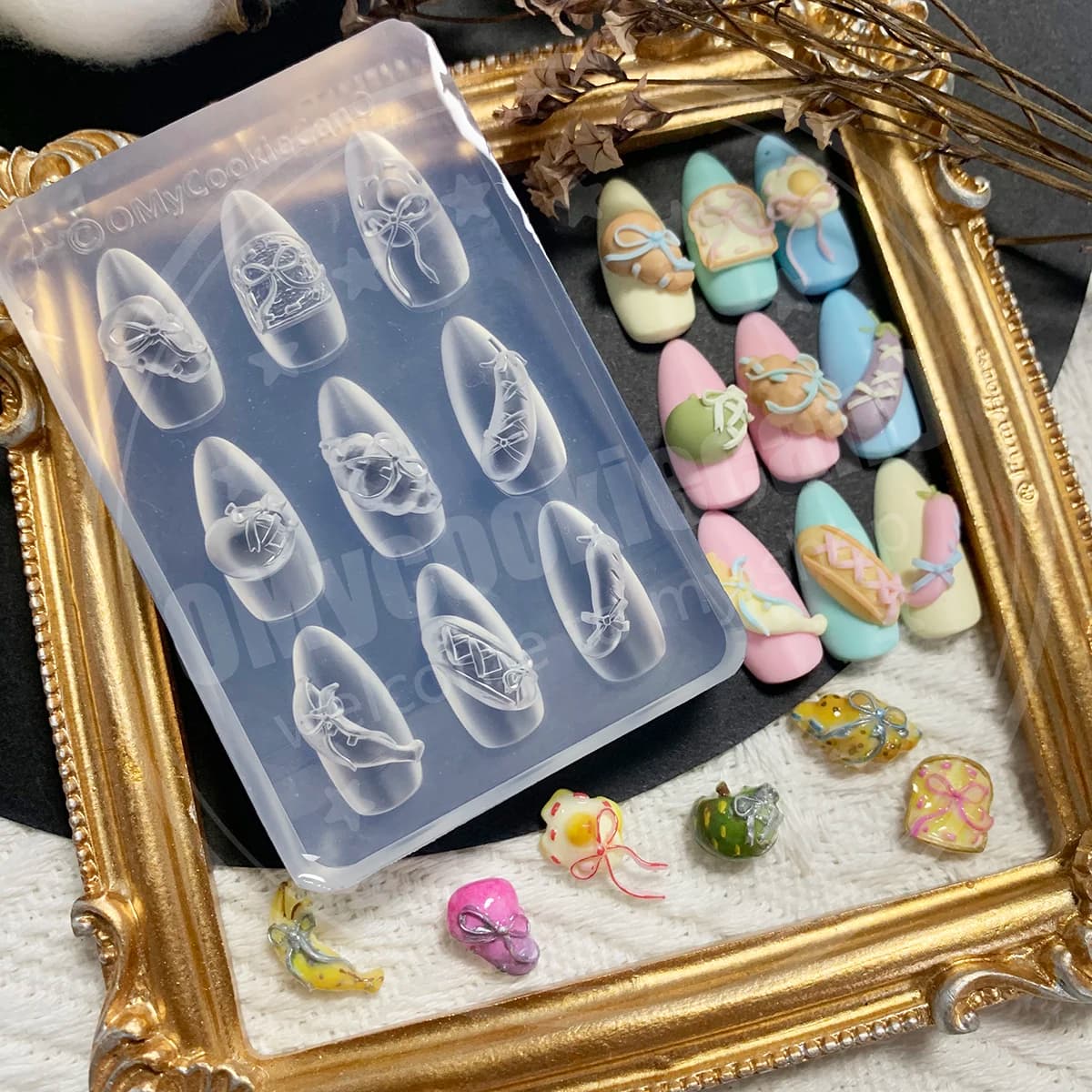 Super cute, bread ribbons, transparent mold for silicone nail art completely transparent for girls
